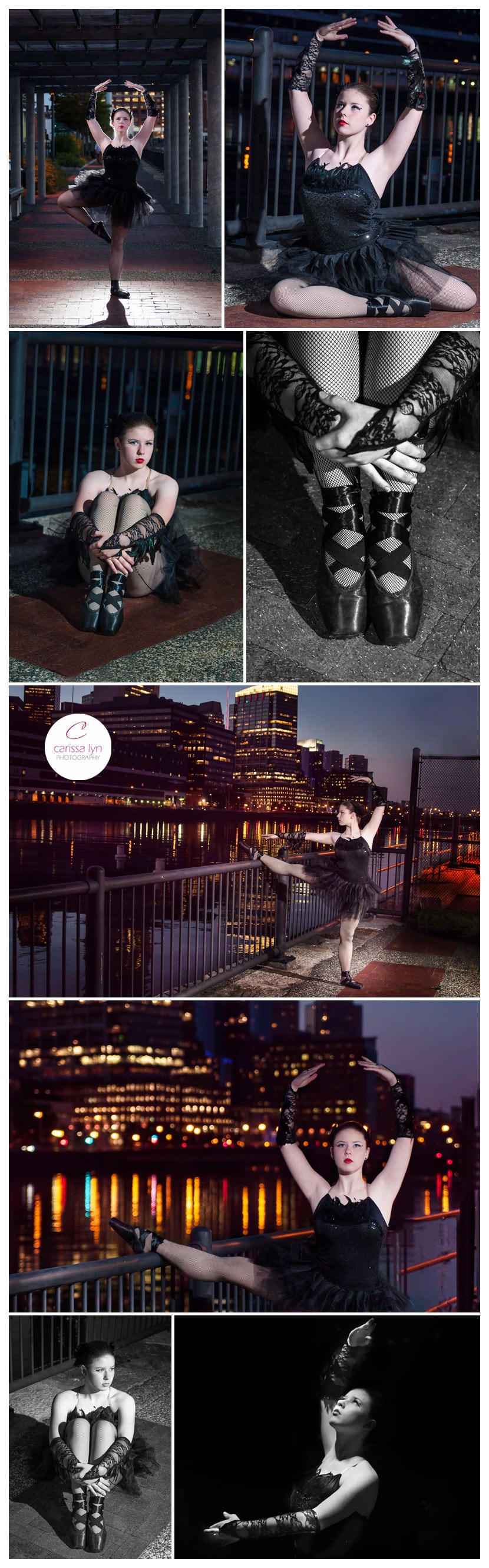 ballet dancer in boston at night | worcester ma family photographer